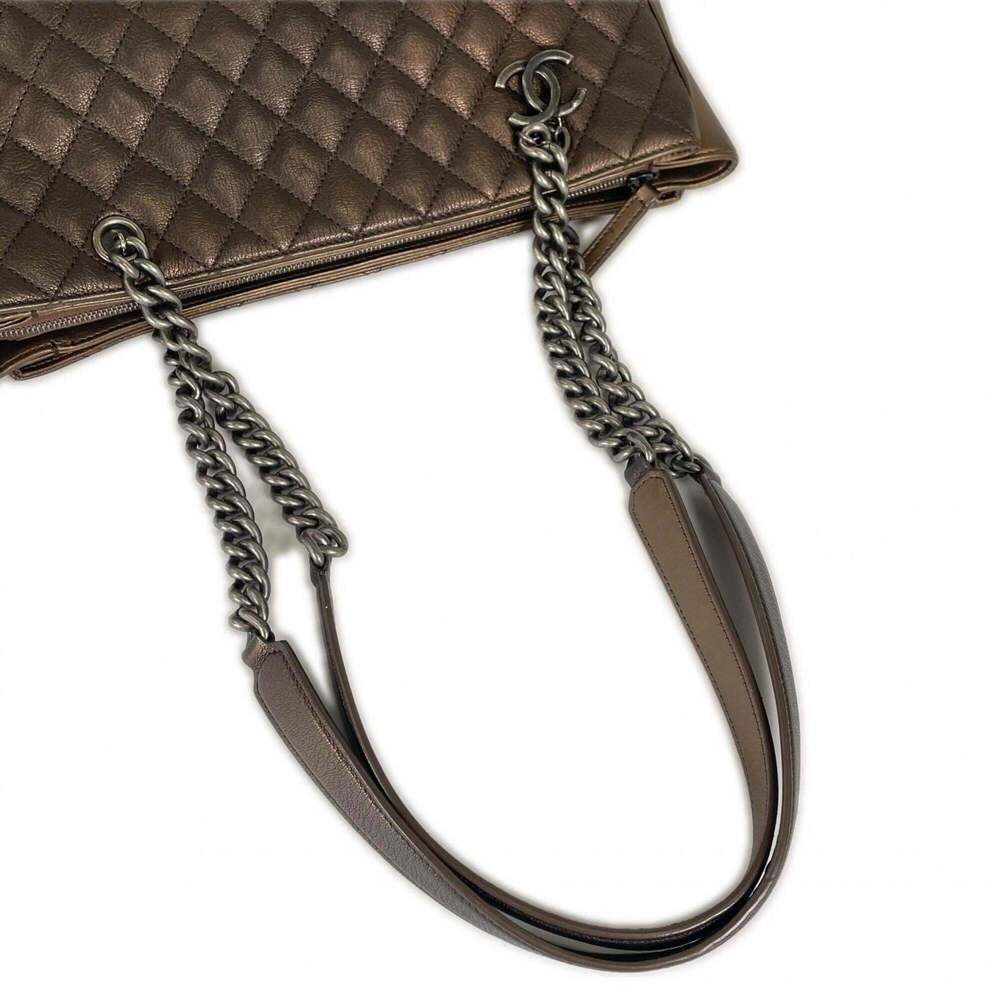 CHANEL Brown Caviar Leather Tote Bag - Picture 6 of 16